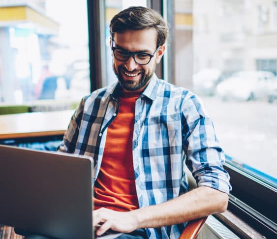 Man working on his laptop