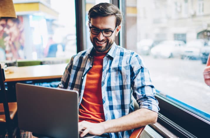 Man working on his laptop