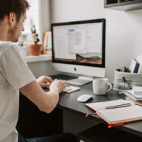 Man sitting at computer