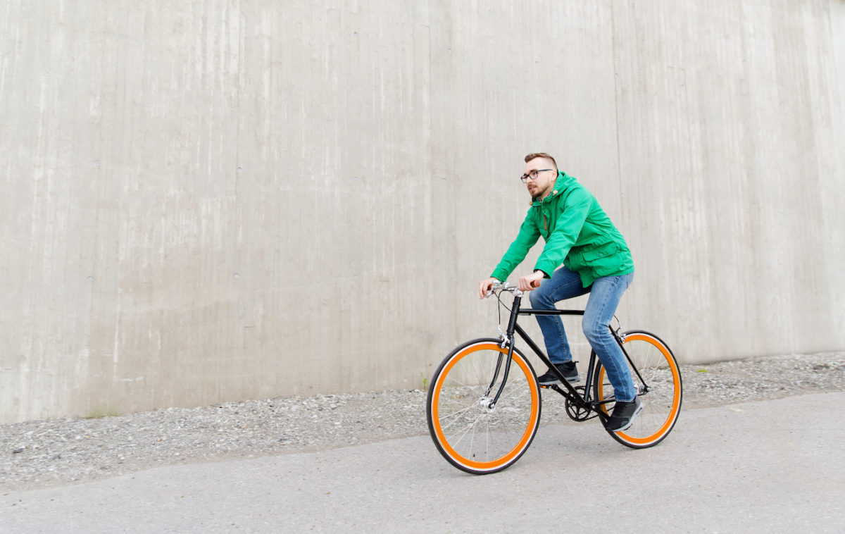 Man riding bike