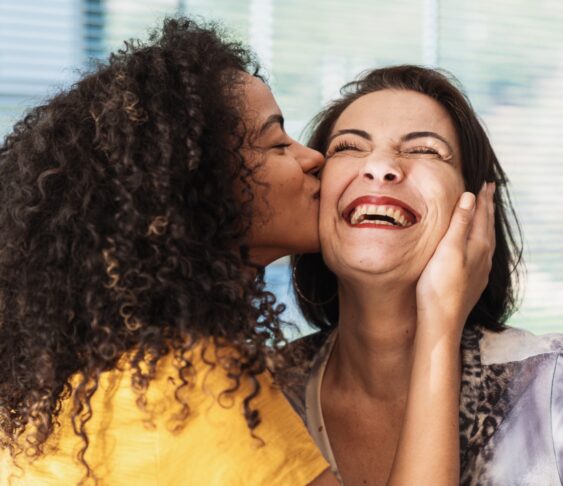 Young woman embracing her mother