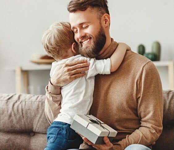 Father and son celebrating Father's Day together